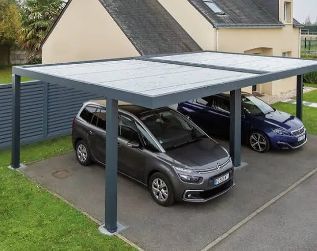 Carport double pour deux véhicules